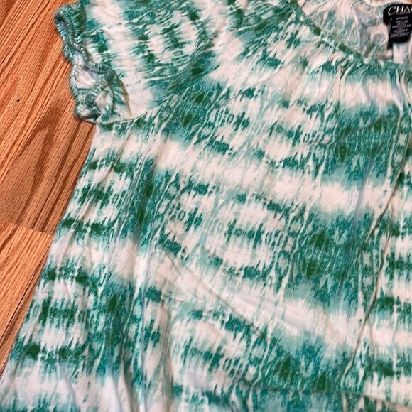 Chaps Green Tie Dyed Top, Medium - Picture 7 of 7